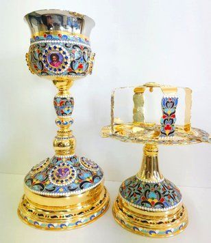 Євхаристійний набір грецький Афонський емаль &ndash; 1 л 16-78E фото