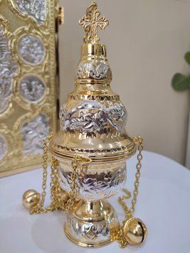 Кадило середнє позолочене Греція 11-21E фото