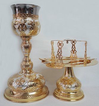 Євхаристійний набір грецький позолочений Афонський &ndash; 0,5 л 16-80 фото